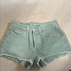 Women's Levi Green Denim Shorts